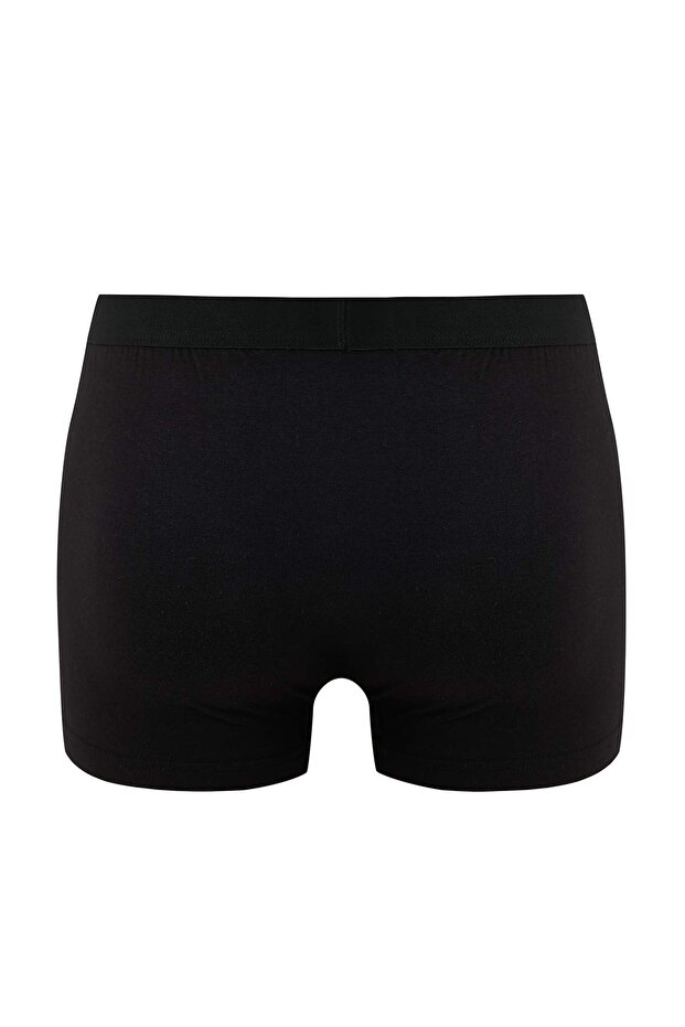 Siyah 3'lü Paket Desenli/Düz Pamuklu Boxer TMNAW25BX00009 - 5
