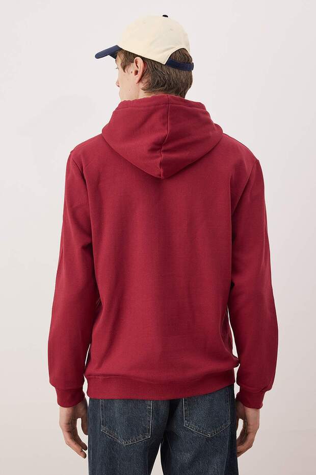 Bordo- Lacivert 2'li Paket Kapüşonlu Regular Kesim İçi Polarlı Sweatshirt TMNAW24SW00000 - 4