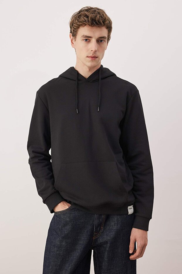 Siyah-Kahverengi 2'li Paket Kapüşonlu Regular Kesim İçi Polarlı Sweatshirt TMNAW24SW00000 - 5