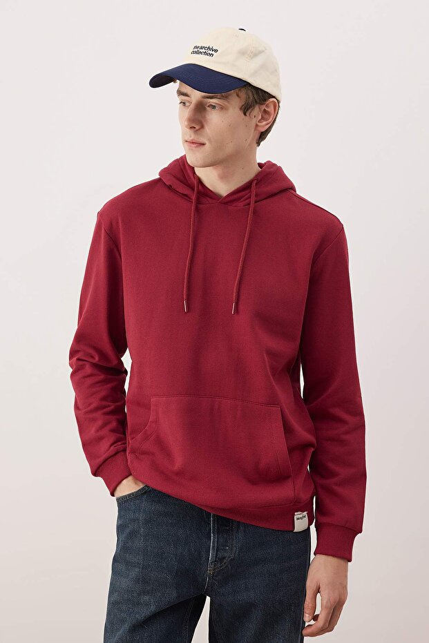 Bordo- Lacivert 2'li Paket Kapüşonlu Regular Kesim İçi Polarlı Sweatshirt TMNAW24SW00000 - 2