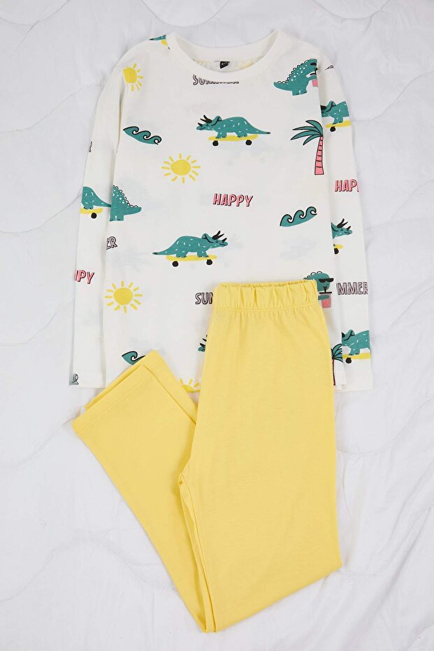 Çok Renkli Baskılı 4'lü Örme Erkek Çocuk Pijama Takımı TKDAW26PT00016 - 4