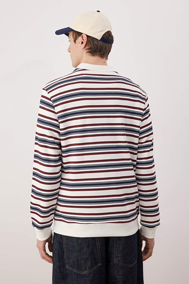 Lacivert Regular/Normal Kesim Polo Yaka Örme Sweatshirt TMNAW26SW00054 - 4