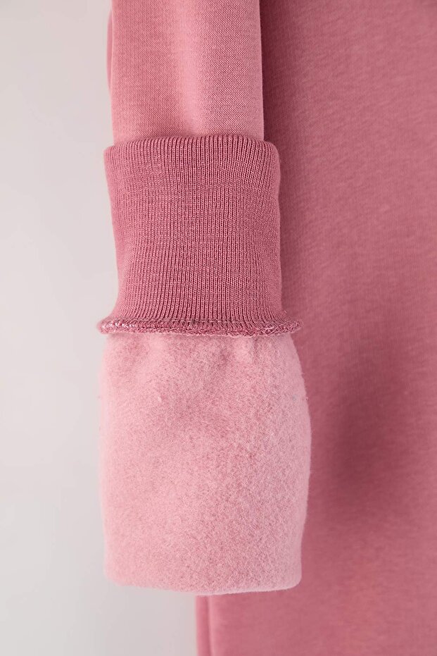 Pembe Regular/Normal Kesim Triko Bantlı Nakışlı Sweatshirt TMNAW26SW00066 - 5