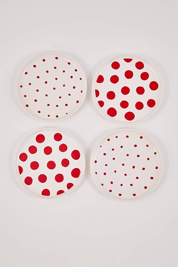 4'lü Puantiyeli Pasta Tabağı 19cm TPHAW26TBK00011 - 1