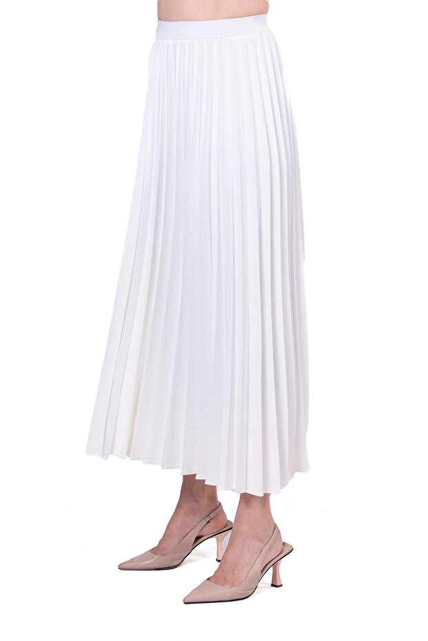 Pliseli Etek EKRU 6998 - 2