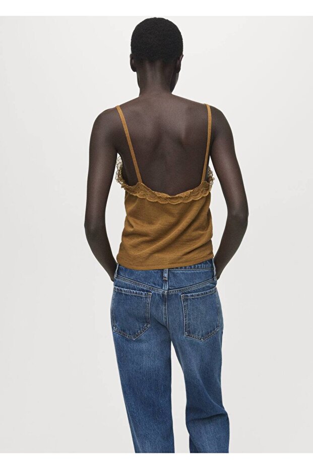 Yün karışımlı dantel bluz - 4