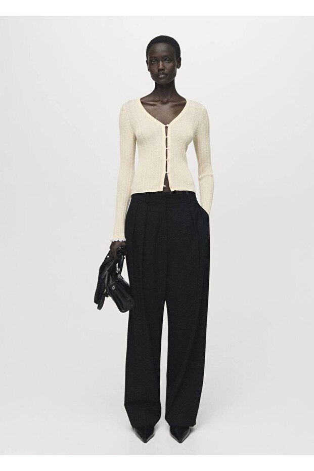 Kontrast biyeli hırka - 2