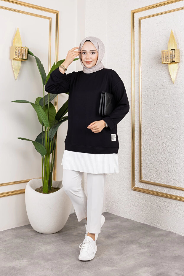 Kadın Piliseli Modal Kumaş Tunik - 3