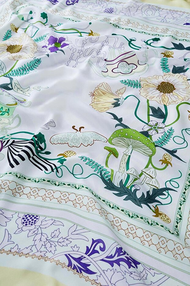 Eșarfă modală cu model Enjoy Yellow - 3