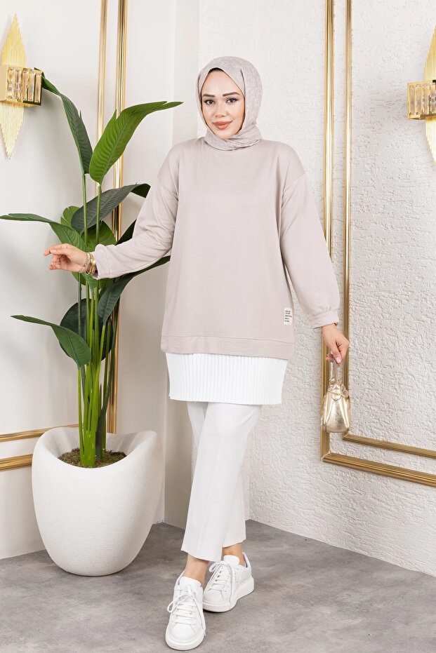 Kadın Piliseli Modal Kumaş Tunik - 1