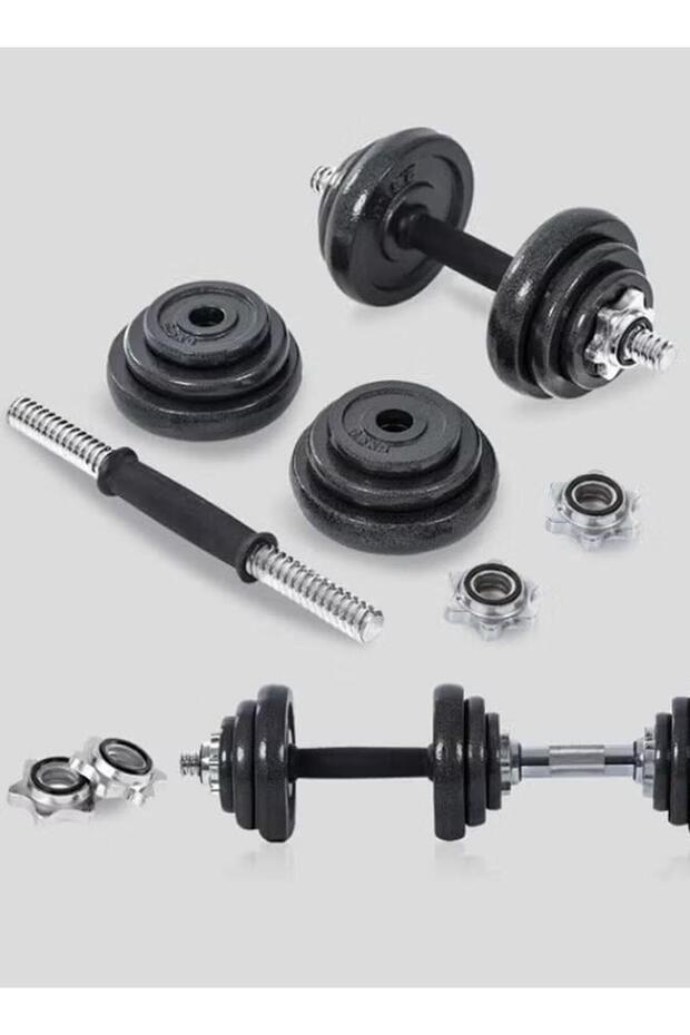 طقم دامبل اثقال بوزن 20 كجم قابل للتعديل،أسود للتمارين الرياضية - 5