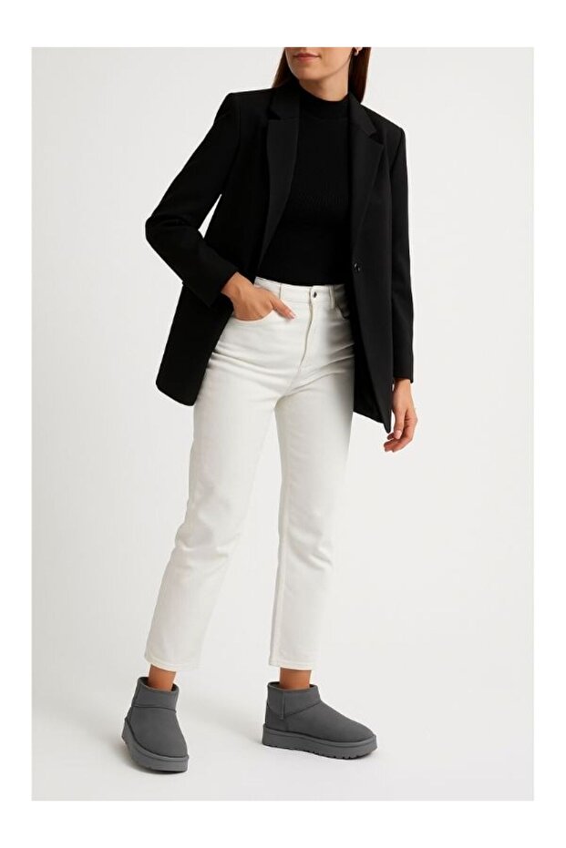 Kadın Kalın Taban Süet Bot Platform Topuklu Gri Renk En iyi Muadil Içi Kürklü Ug Model Bot & Bootie - 6