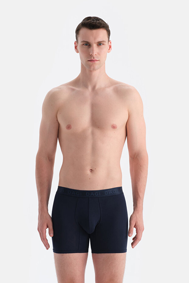 Lacivert Düz Micro Modal Boxer - 3