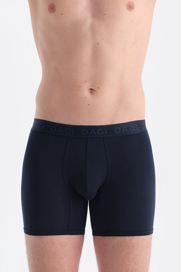 Lacivert Düz Micro Modal Boxer - 4