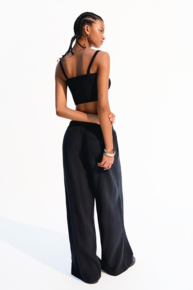 Geniş paça rustik pantolon - 3