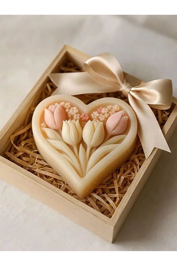 GJ-053 3D heart-shaped tulip silicone mold with clear texture, easy to clean and demould, for handma