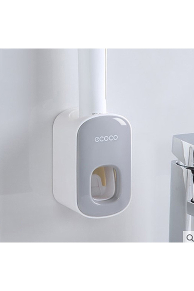 GRAY Automatic Toothpaste Dispenser Bathroom Toothpaste Squeezer Punch Free Wall Mounted Tooth Paste - 1