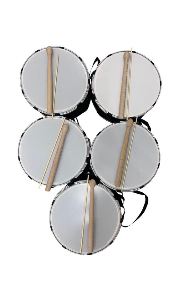 Çocuk Davul 30 cm Asma Davul- Tokmak ve Çubuk Birlikte - 5 ADET - 1