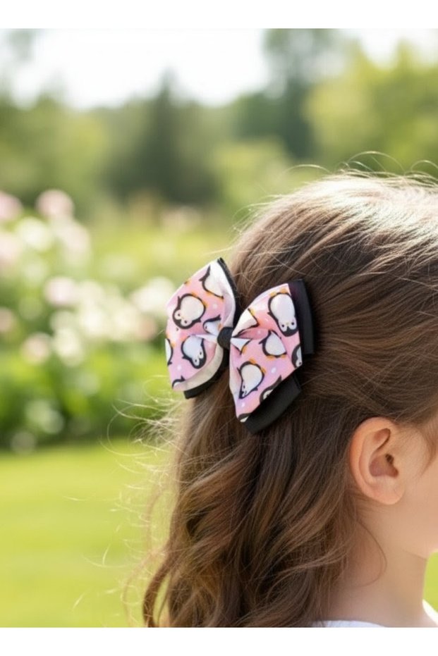Patterned Ribbon Bow Buckle, Handmade Special Day Grosgrain Ribbon Children's Clip Girls' Kid Buckle