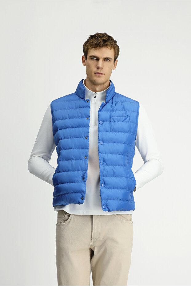 Regular Fit Düz Bonded Yelek - 1