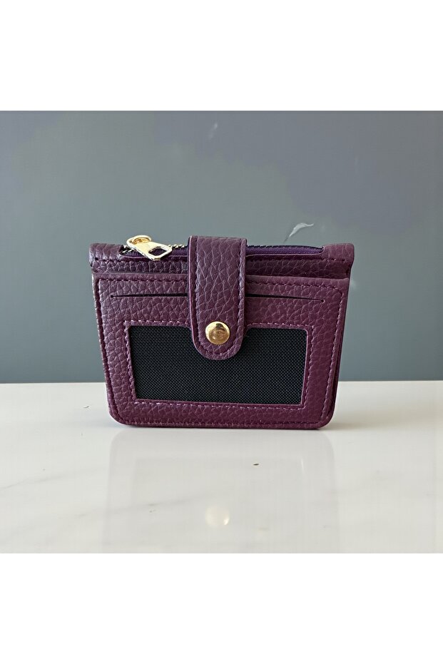 Card Holder with 12 Card and Coin Compartments