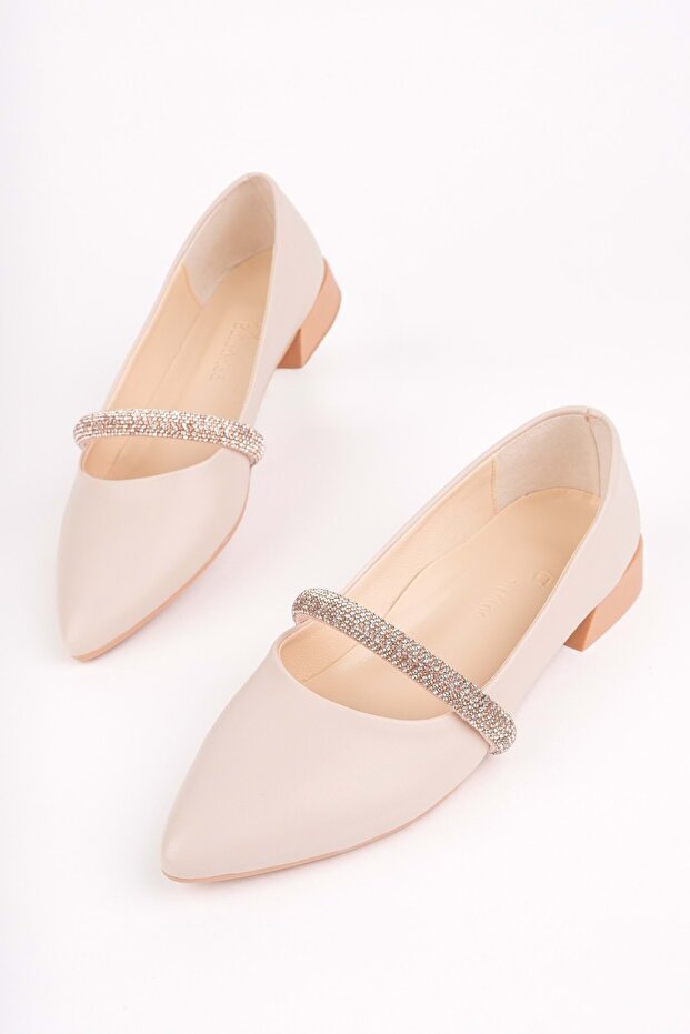 Ba04595 Ten g Women's Wide Stone Casual Large Size Ballerinas - 41
