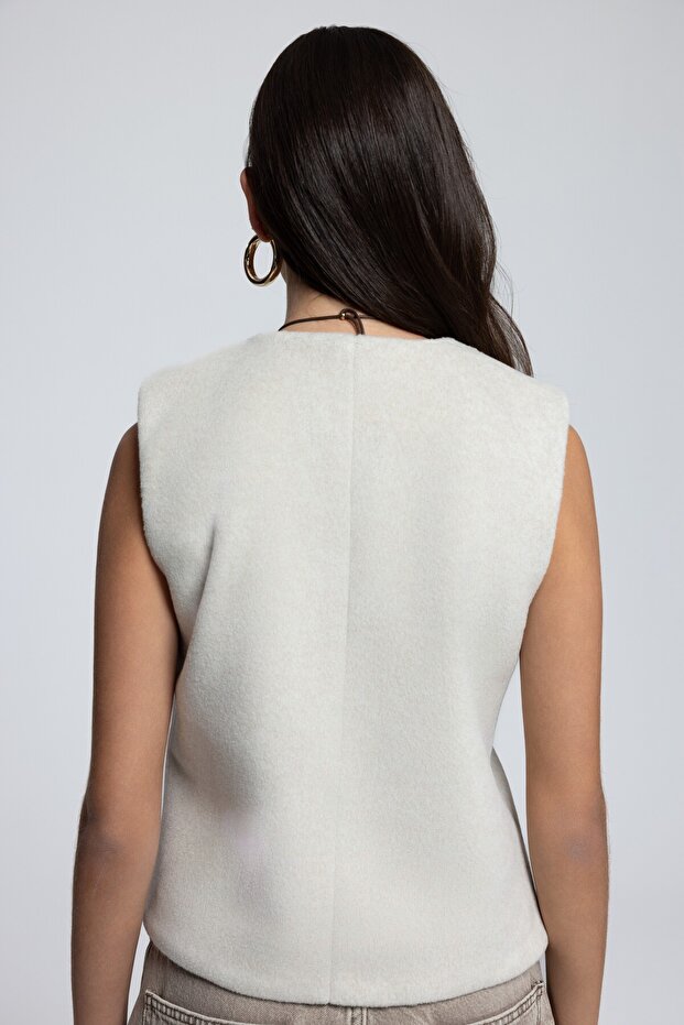 Pace Bej Kısa Yelek - 5