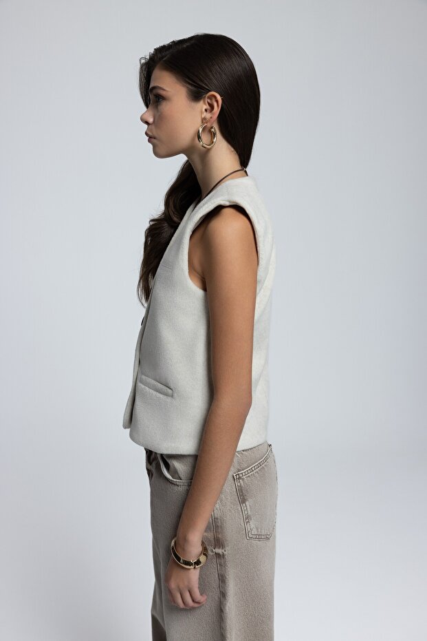 Pace Bej Kısa Yelek - 7