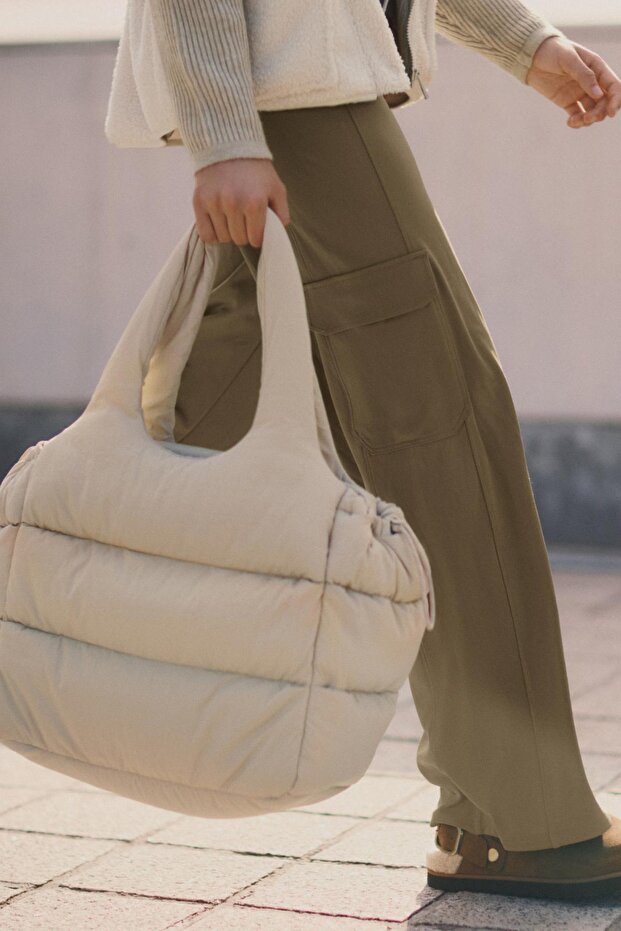 Kapitone shopper çanta - 2