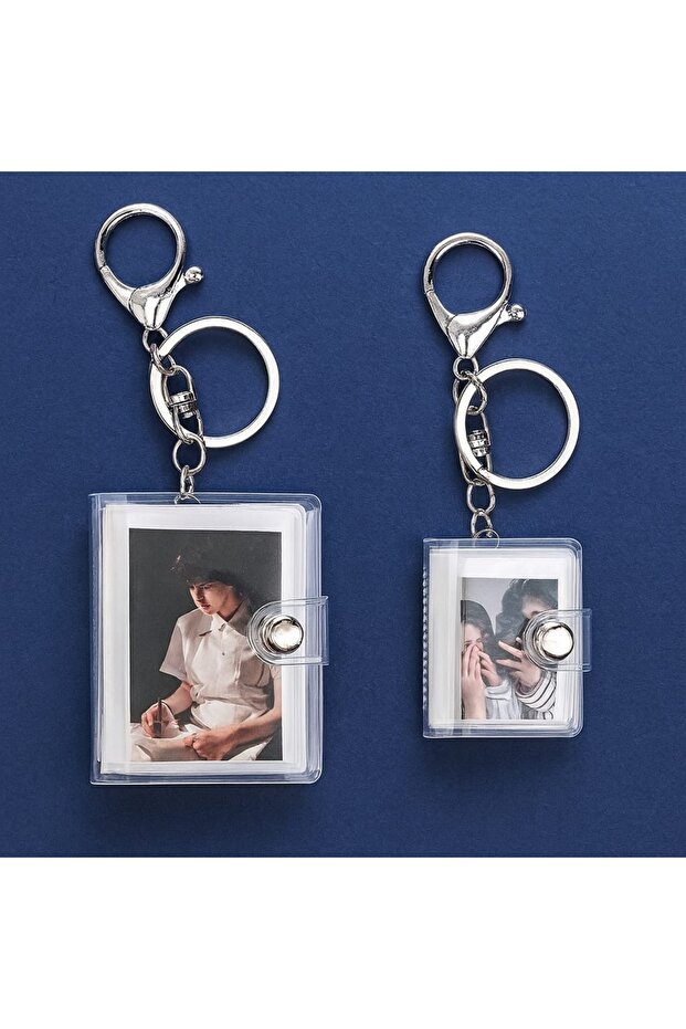 Mini Album Keychain 2Pcs Clear Keychain Photo Album