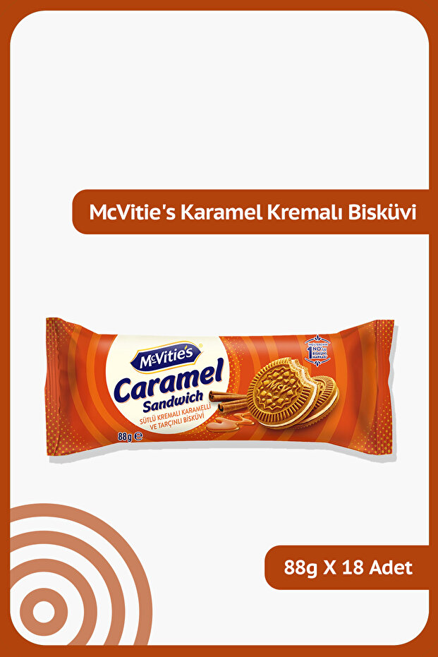 McVitie's Karamelli Ve Tarçınlı Sütlü Kremalı Bisküvi - 88 gram - 18 Adet - 1