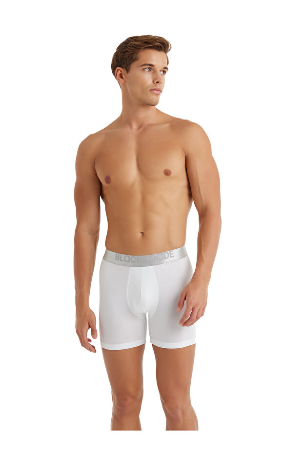 Erkek Modal Elastan Boxer Silver 9302 - Beyaz - 4