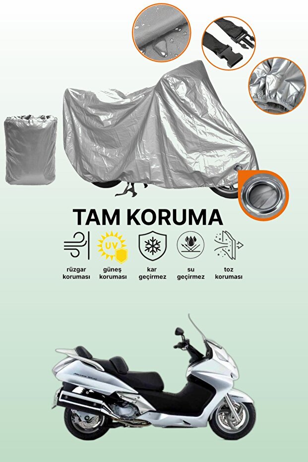 Grey Lock Compatible Honda Fjs 600 Silverwing Abs Compatible Motorcycle Tarpaulin, Protective Cover