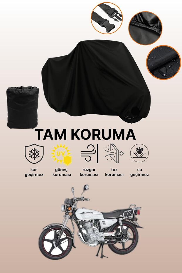 Black Mondial 100 Uag Compatible Motorcycle Cover, Protective Cover, Motorcycle Tarpaulin