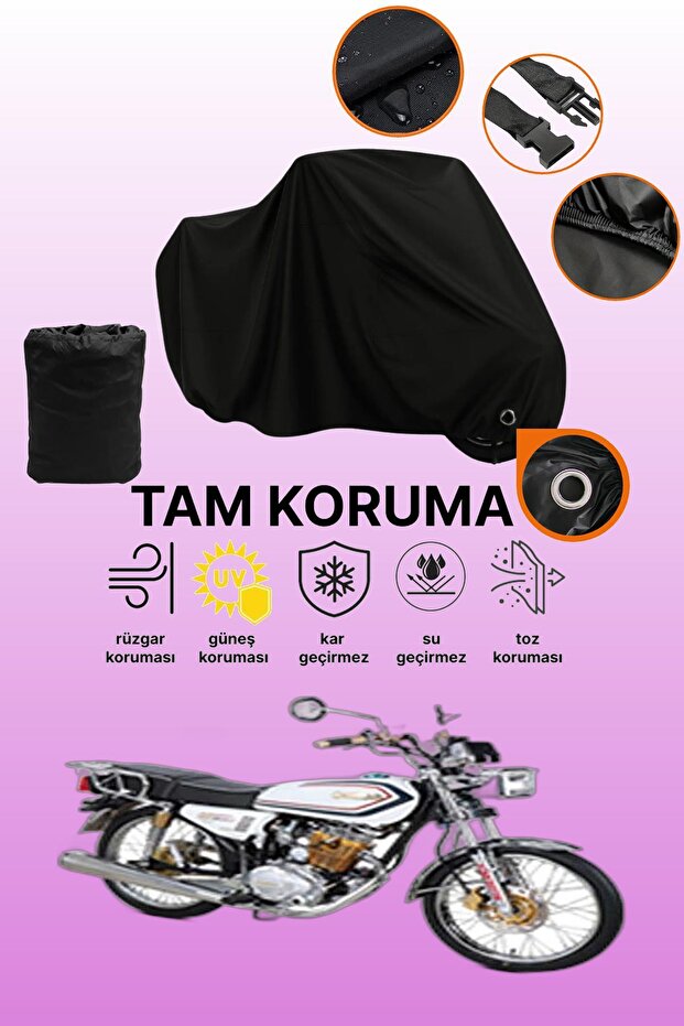 Black Lock Compatible Kuba Cheetah 100R Max Gold Compatible Motorcycle Cover, Protective Cover