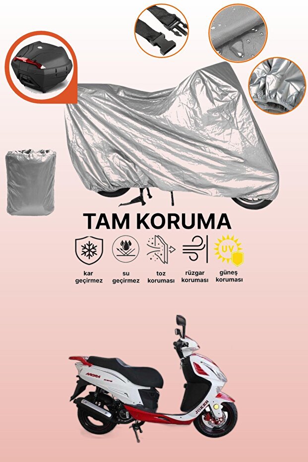 Gray Rear Bag Compatible Arora Ar 150 T8-H Joker Compatible Motorcycle Cover, Protective Cover
