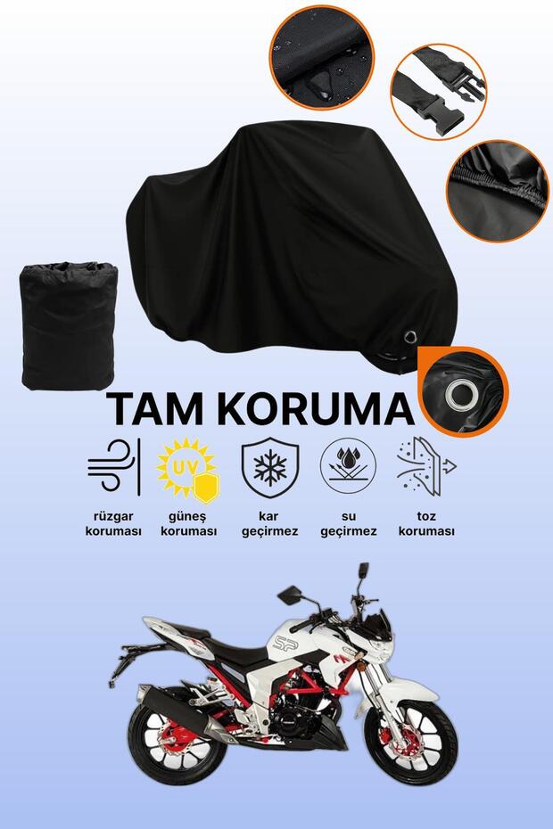 Black Lock Compatible Falcon Sharp 200 Compatible Motorcycle Tarpaulin, Protective Cover