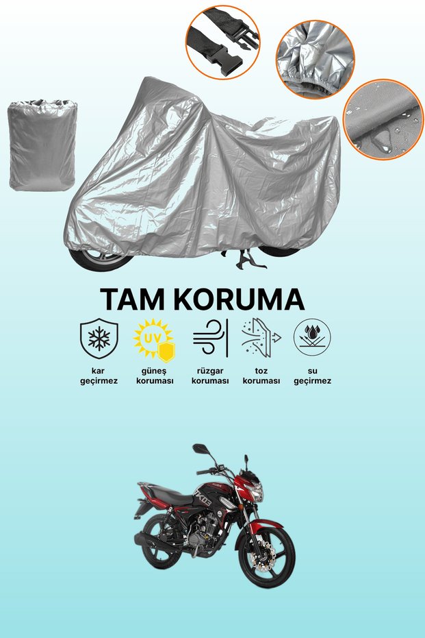 Gray Kuba Tk 03 Compatible Motorcycle Cover, Protective Cover, Motorbike Cover