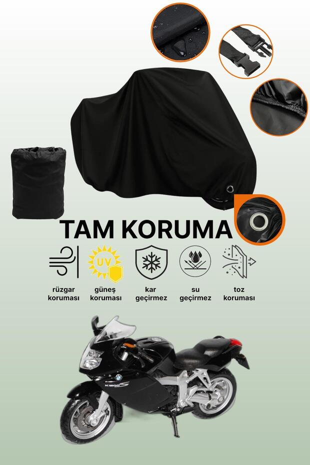 Black Compatible with Lock Bmw K 1200 S Compatible Motorcycle Tarpaulin