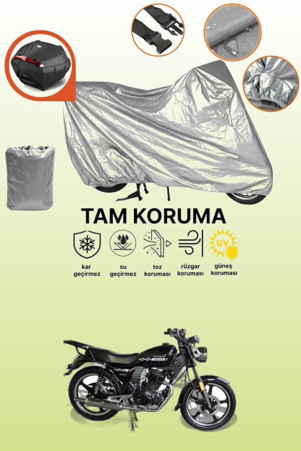 Gray Rear Bag Compatible Arora Ar 180-31 Avantgarde Compatible Motorcycle Cover, Protective Cover
