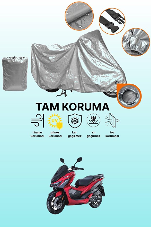 غطاء محرك متوافق مع SYM Jet X 125، غطاء واقي متوافق مع اللون الرمادي - 1