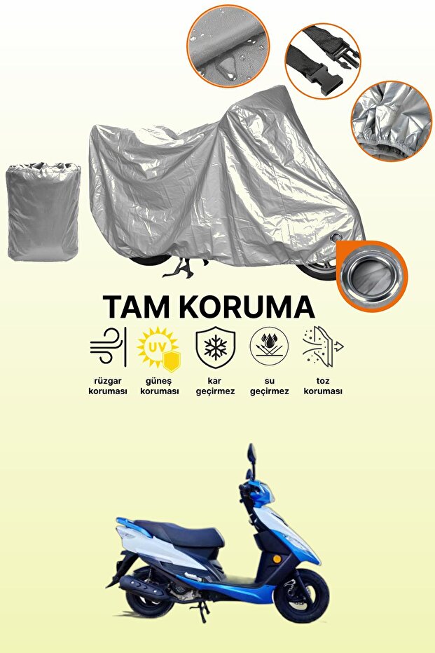 Gray Lock Compatible Apachi Alfa 50 Compatible Motorcycle Cover, Protective Cover