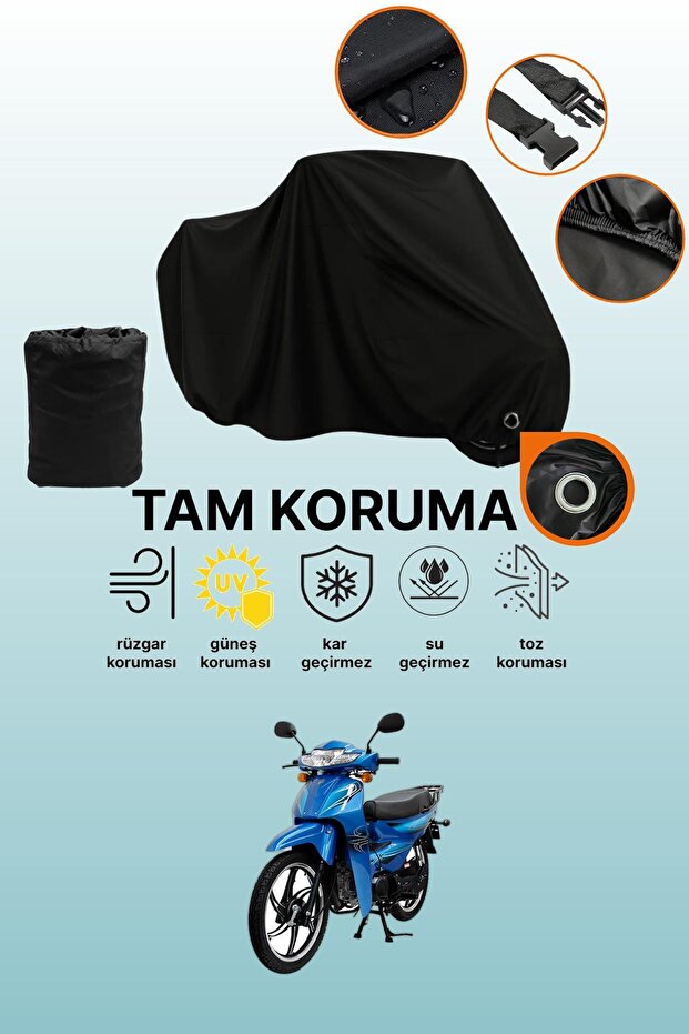 Black Compatible with Lock Mondial 100 Sfc Snappy X Compatible Motorcycle Tarpaulin