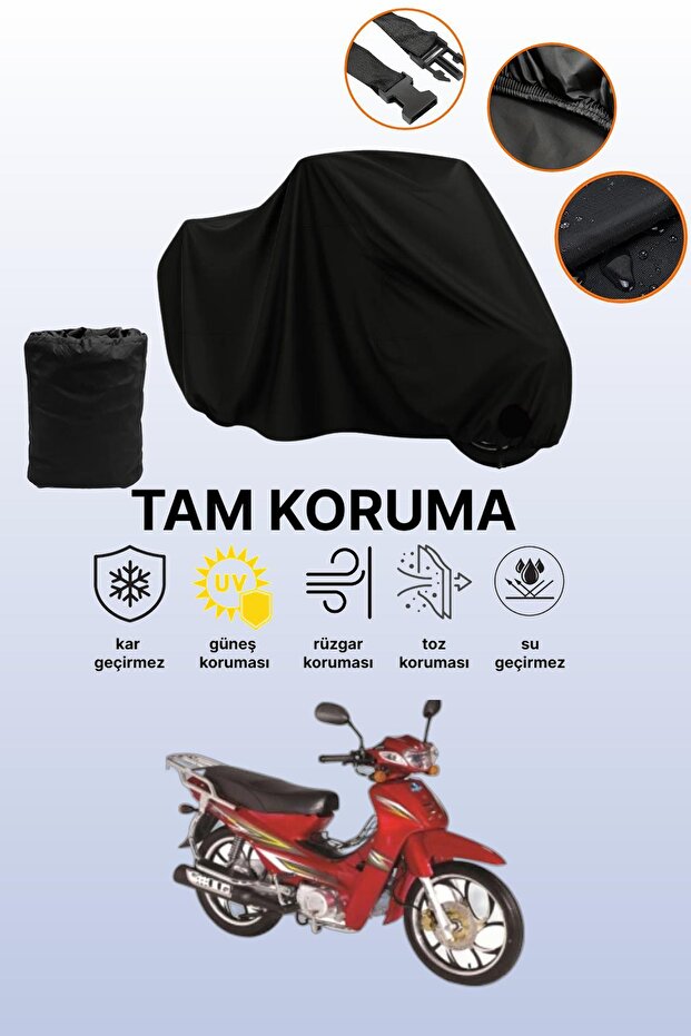 Black Bisan Roadstar Cub Compatible Motorcycle Cover, Protective Cover, Motorcycle Tarpaulin