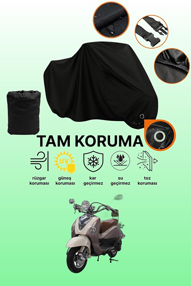 Black Lock Compatible Mondial 125 Znu I Compatible Motorcycle Tarpaulin, Protective Cover