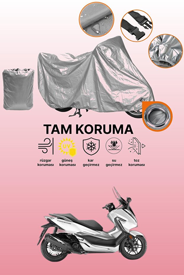 Grey Lock Compatible Honda Nss300 Forza Compatible Motorcycle Tarpaulin, Protective Cover