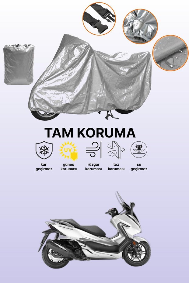 Gray Honda Nss300 Forza Compatible Motorcycle Tarpaulin, Protective Cover, Motor Tarpaulin