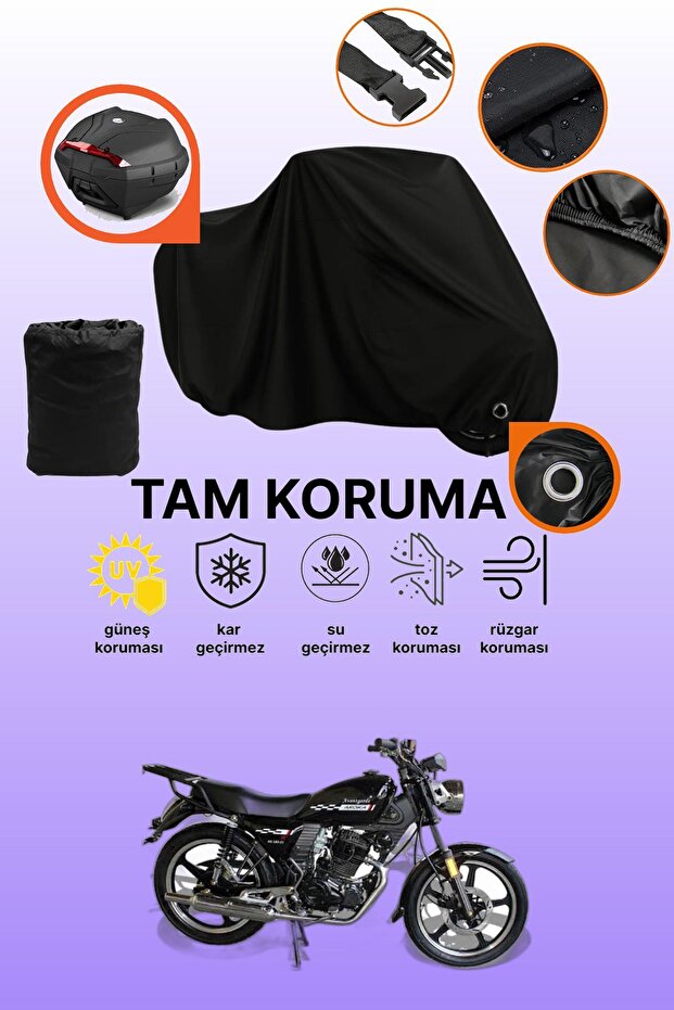 Black Lock and Rear Bag Compatible Arora Ar 180-31 Avantgarde Compatible Motorcycle Tarpaulin Protective Cover
