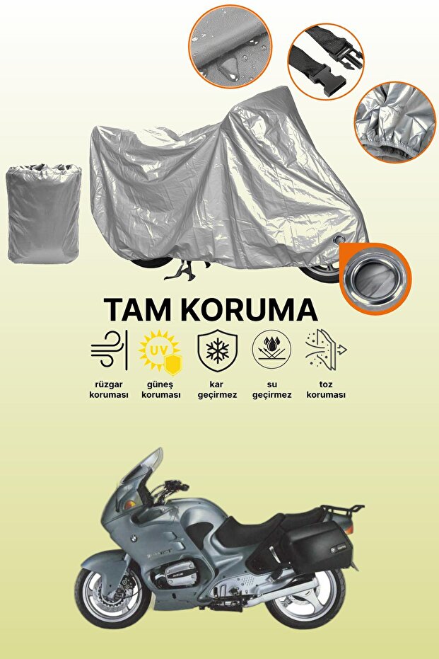 Gray Lock Compatible Bmw R 1100 Rt Compatible Motorcycle Tarpaulin, Protective Cover
