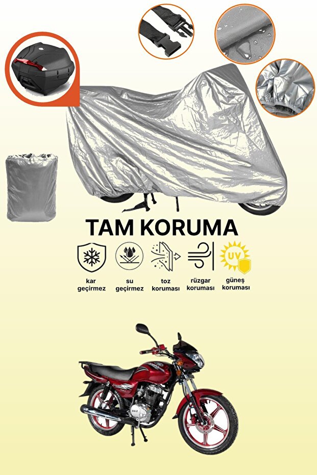 Gray Rear Bag Compatible Arora Ar 100-19 Elegant Compatible Motorcycle Cover, Protective Cover
